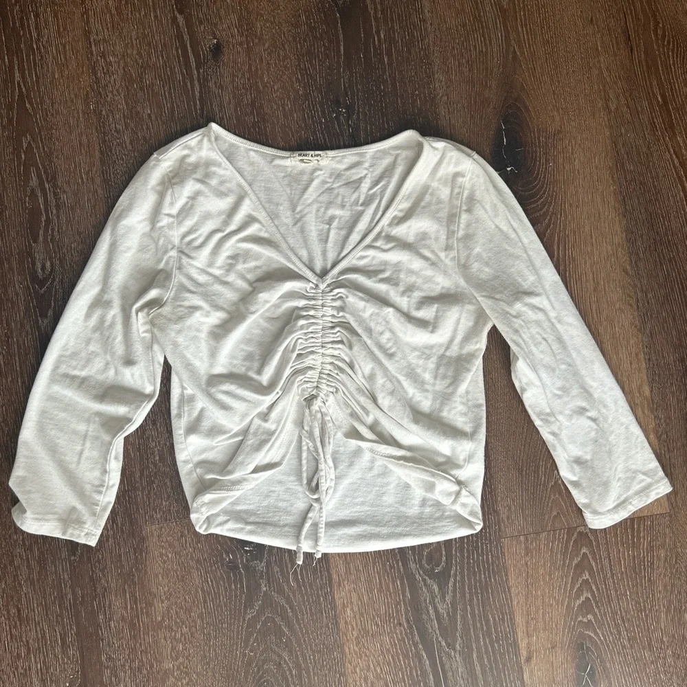 White Ruched Top - Picture 2 of 5